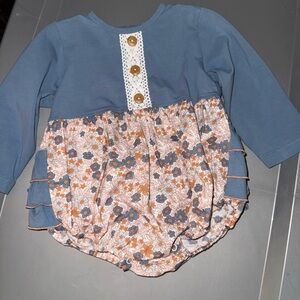 Banana Split Blue Baby Romper